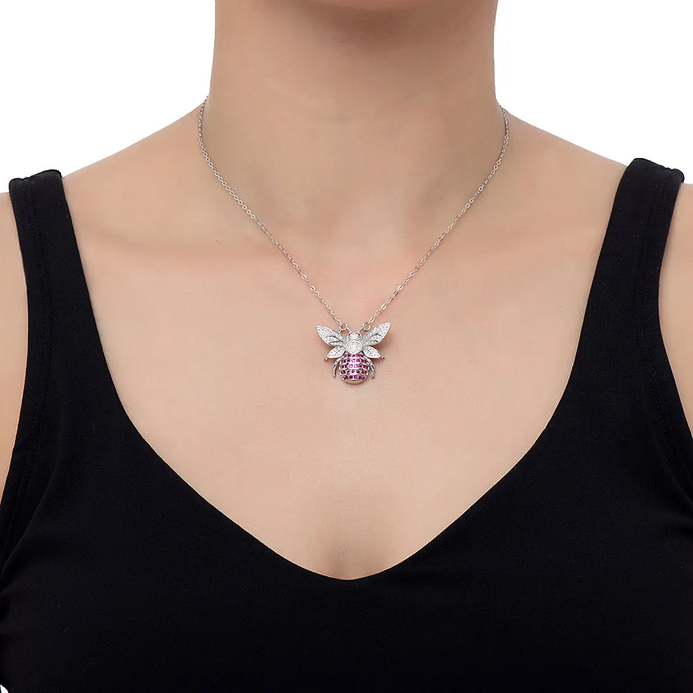 Ruby Bee Necklace
