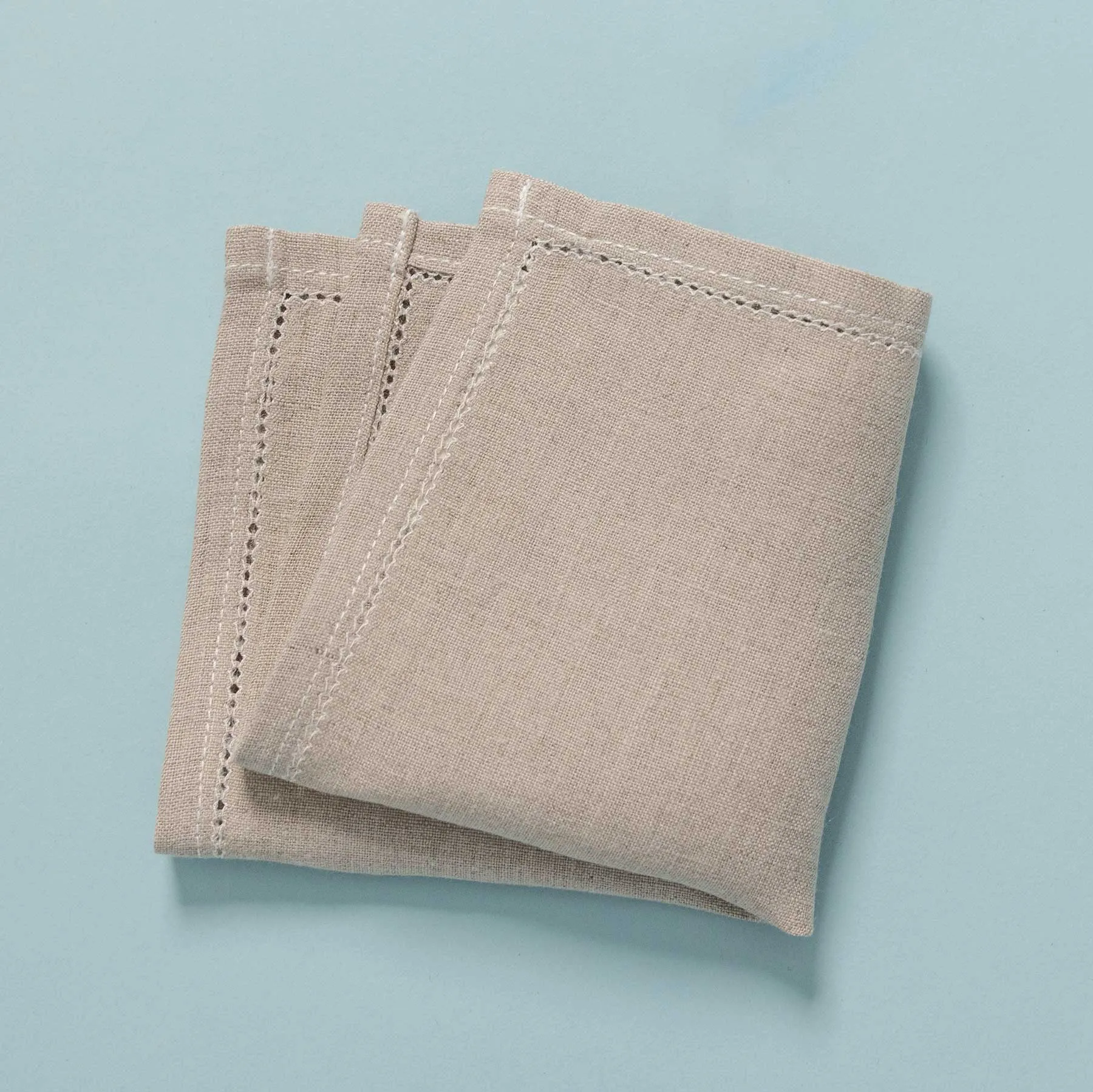 SHROPSHIRE Hemstitched 100% Organic Linen Handkerchief (10x10) (OC Thread)
