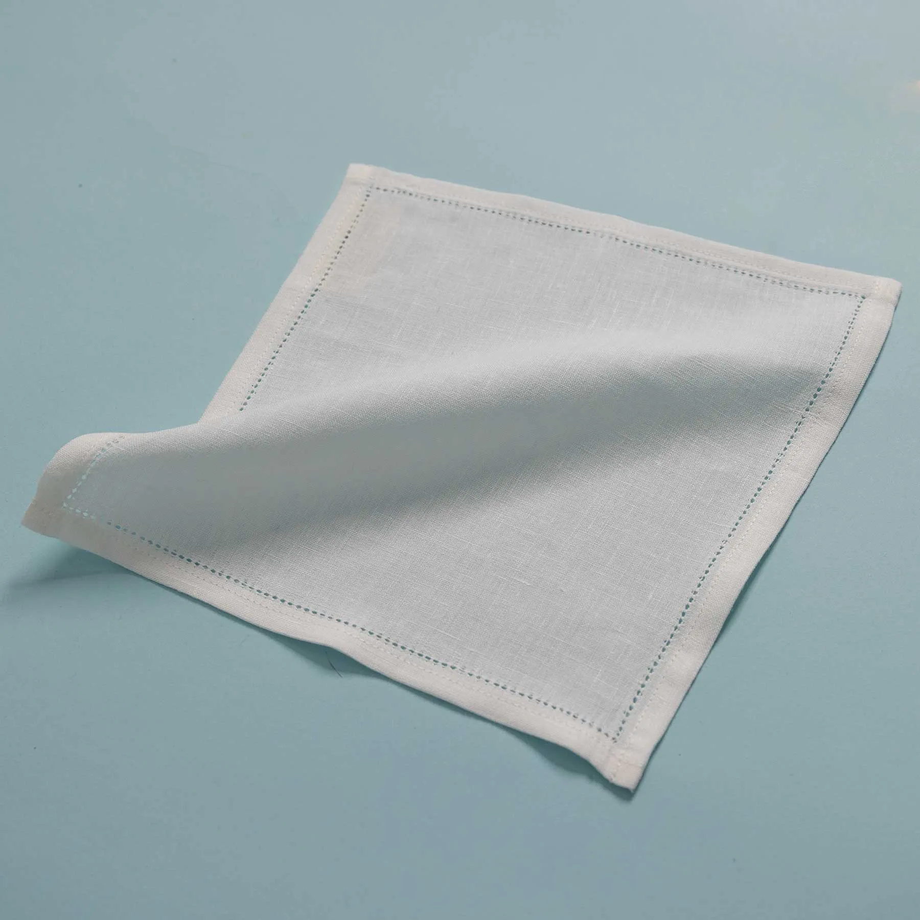 SHROPSHIRE Hemstitched 100% Organic Linen Handkerchief (10x10) (OC Thread)