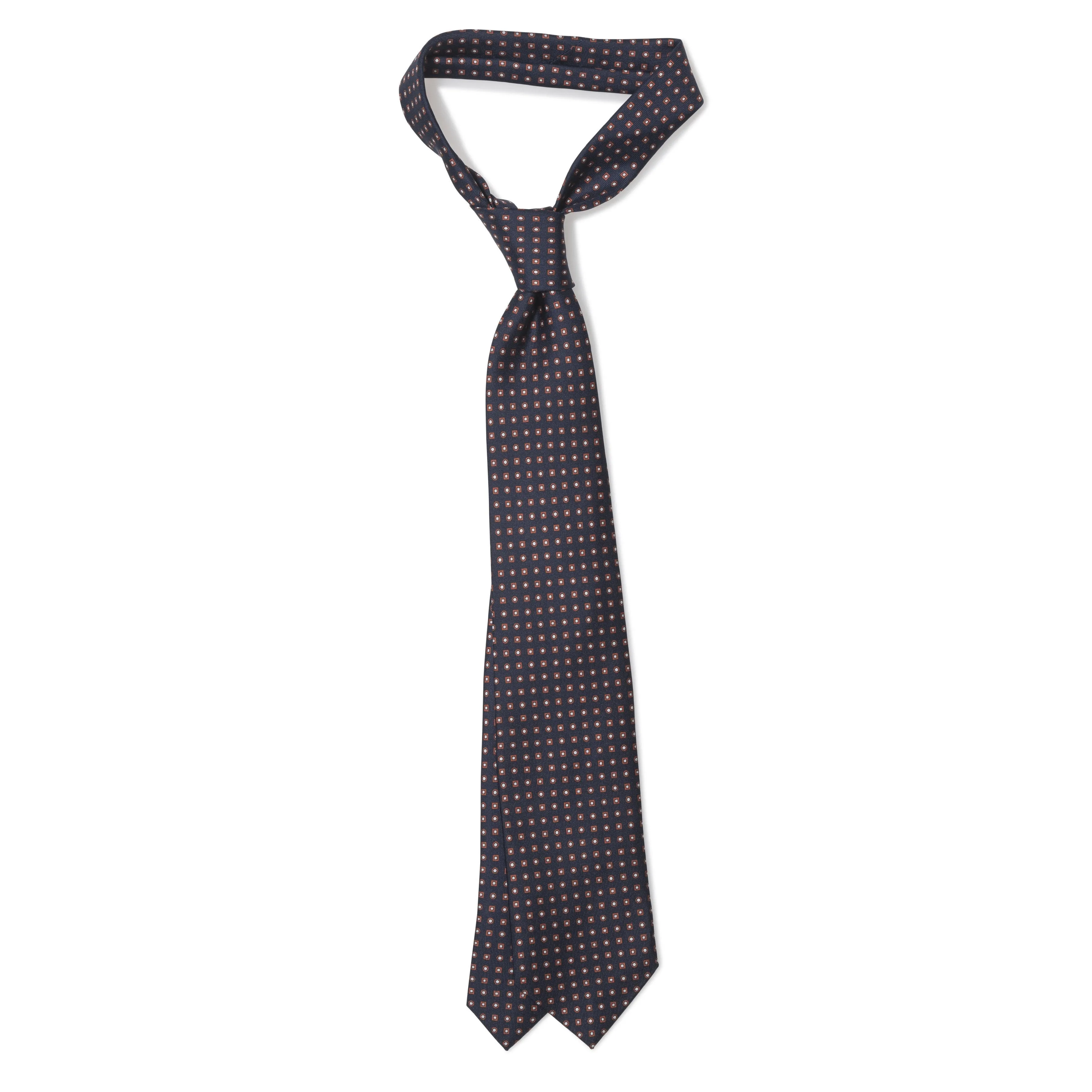 Silk Foulard Print Self-tip Tie