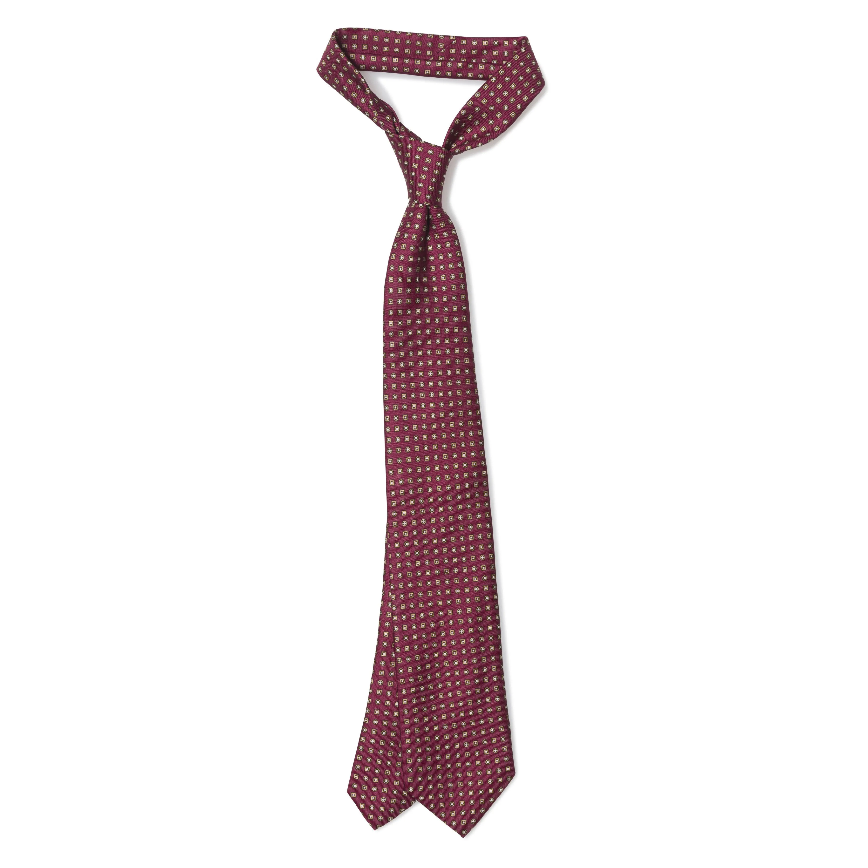 Silk Foulard Print Self-tip Tie