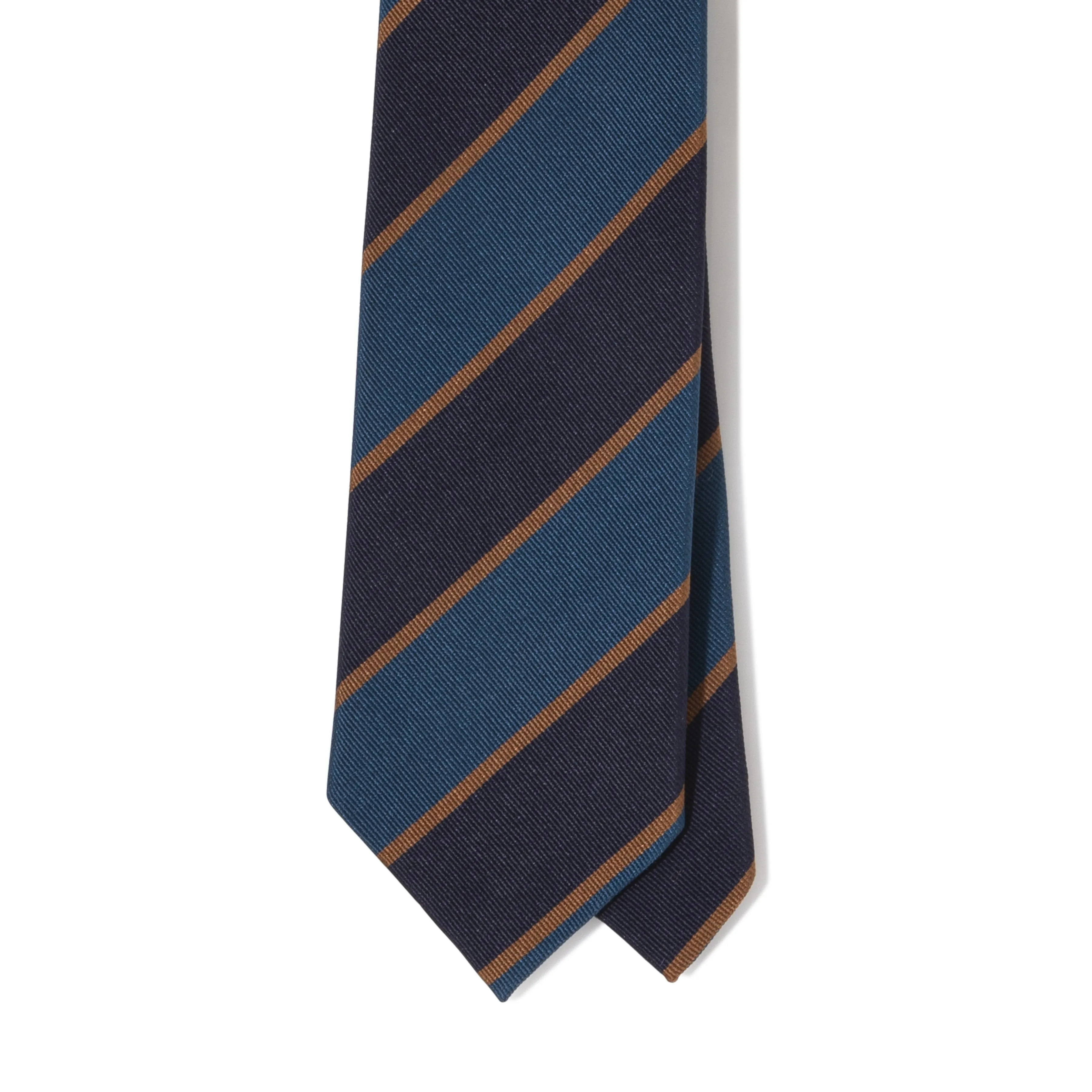 Silk Woven Stripe Repp Tipped Tie