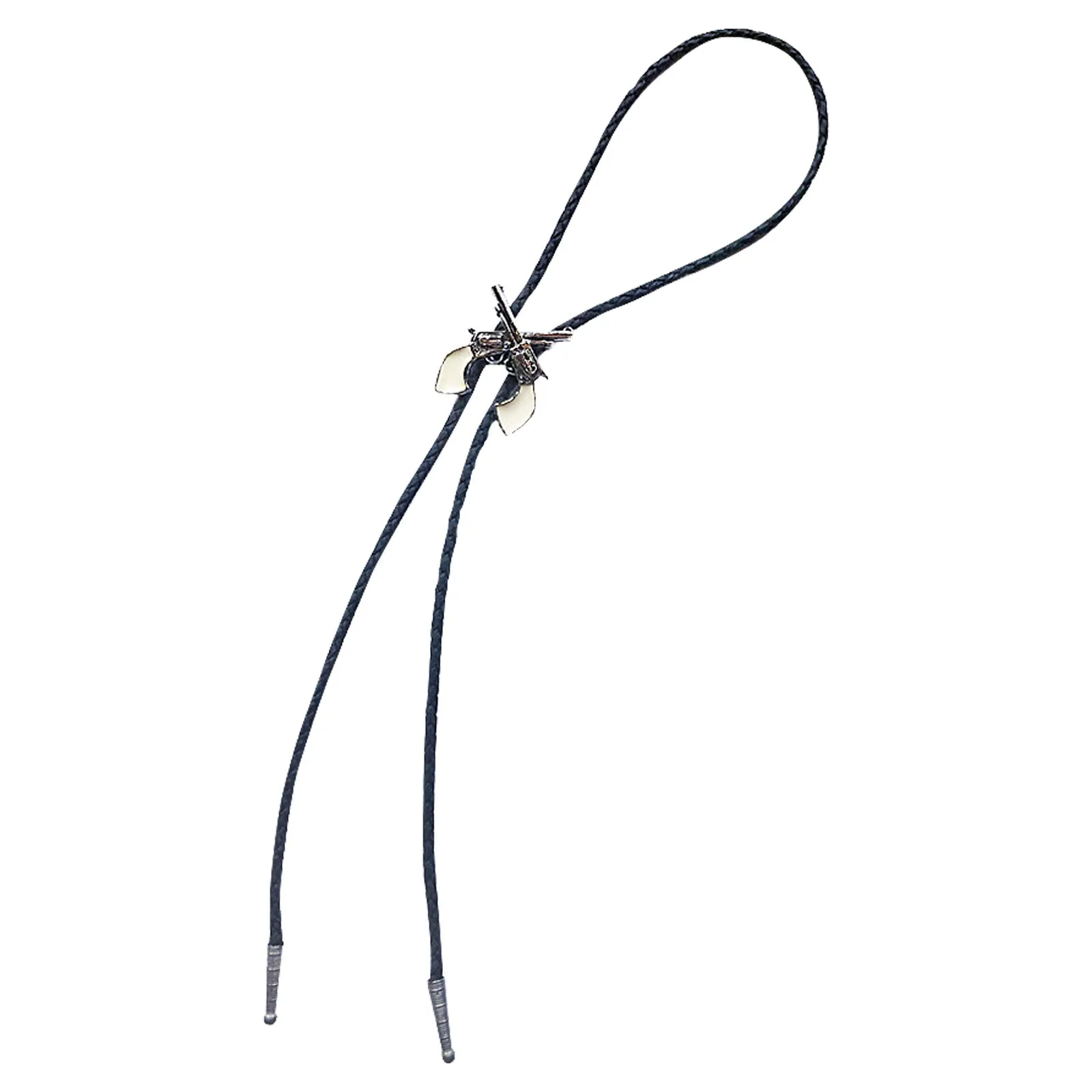 Silver Six-Shooter Pistols Western Bolo Tie