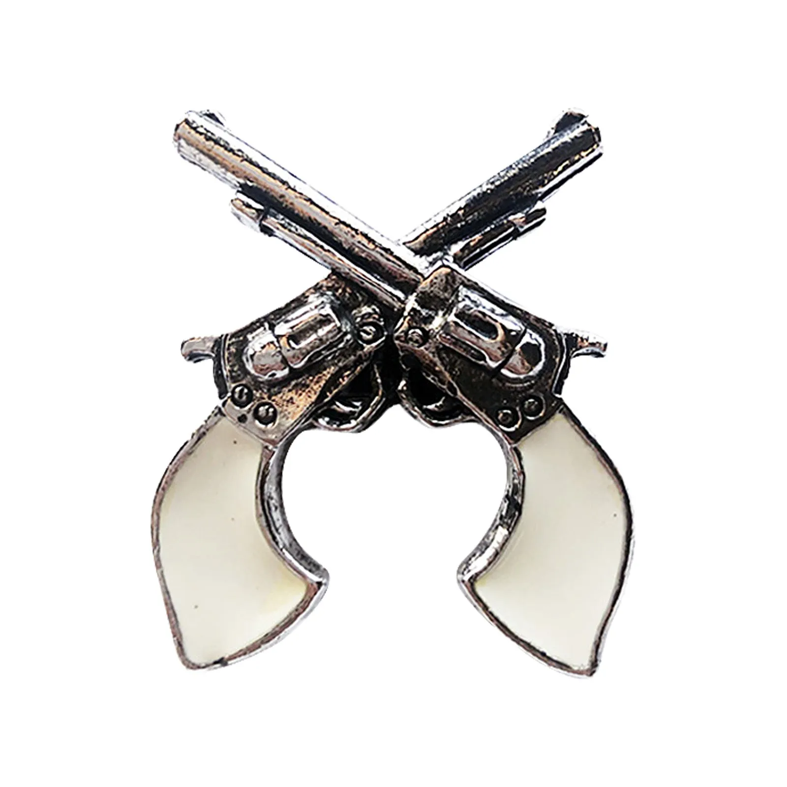 Silver Six-Shooter Pistols Western Bolo Tie