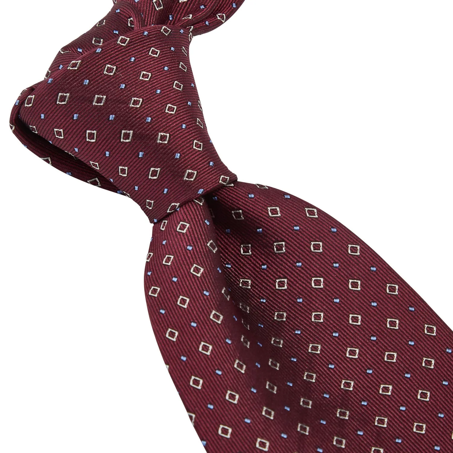 Sovereign Grade Oxblood Alternating Square Dot Jacquard Tie