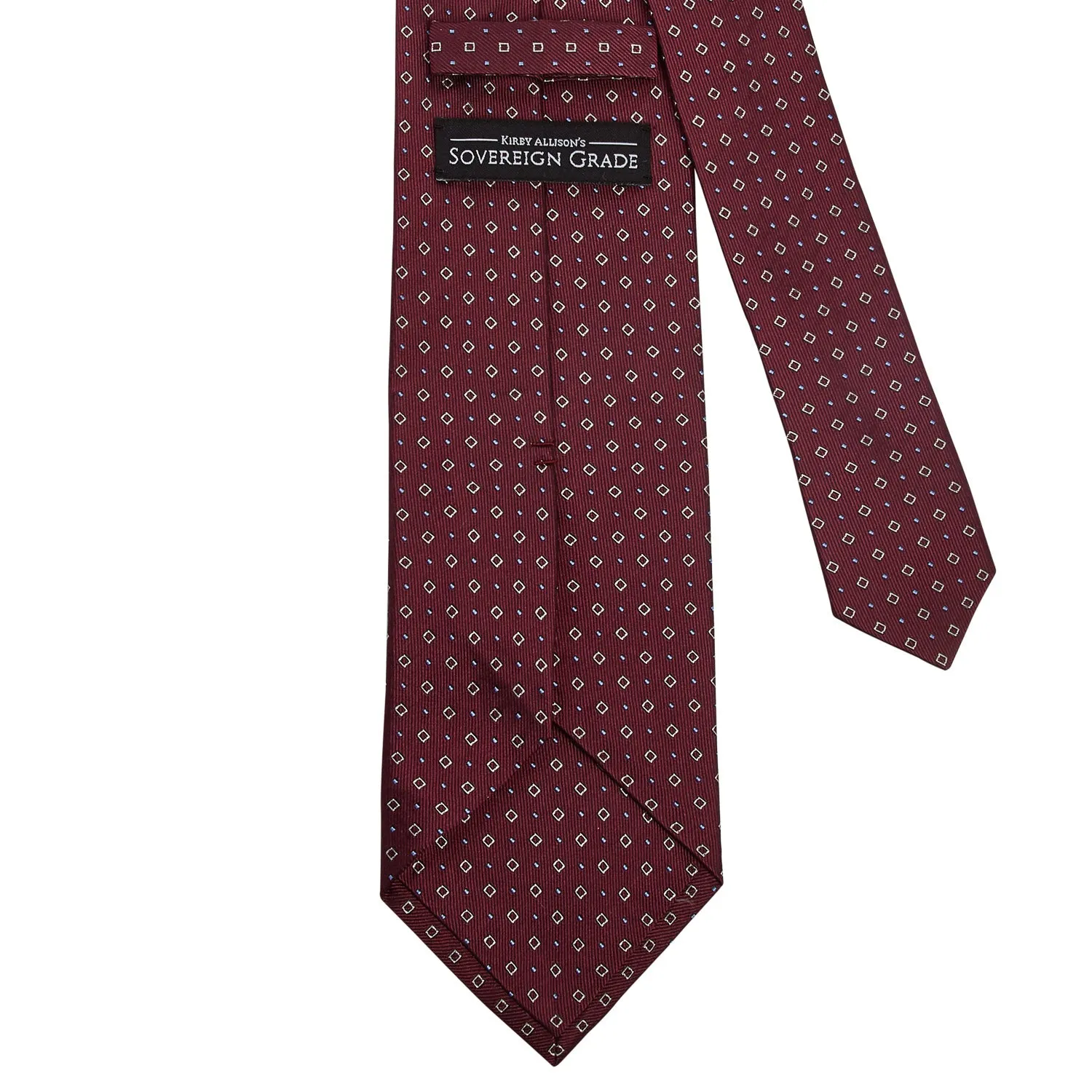 Sovereign Grade Oxblood Alternating Square Dot Jacquard Tie