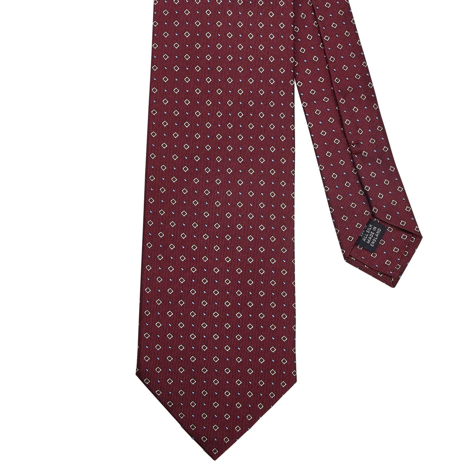 Sovereign Grade Oxblood Alternating Square Dot Jacquard Tie