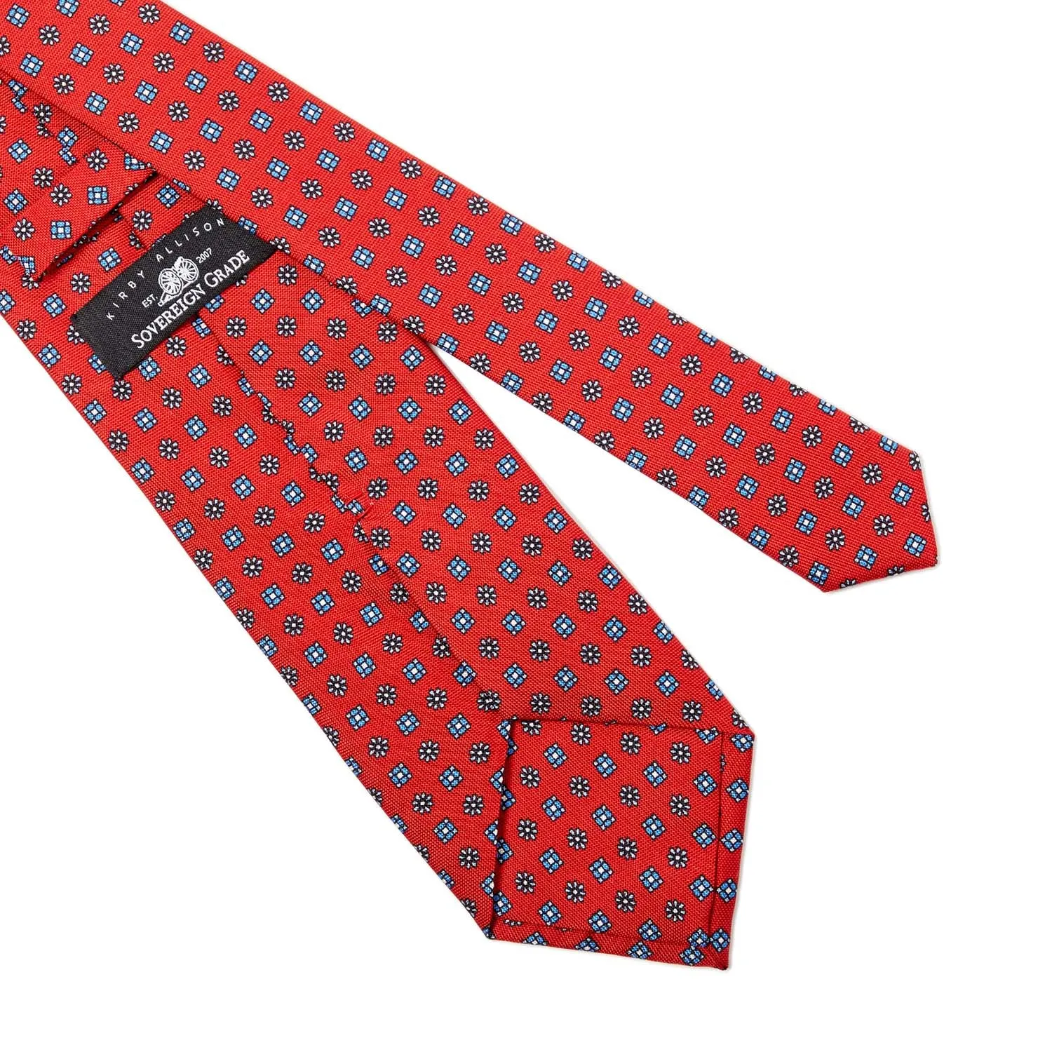 Sovereign Grade Red Floral 25oz Silk Hopsack Tie (150x8.5 cm)