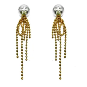 STAR SHEILD CHAIN DROP EARRINGS