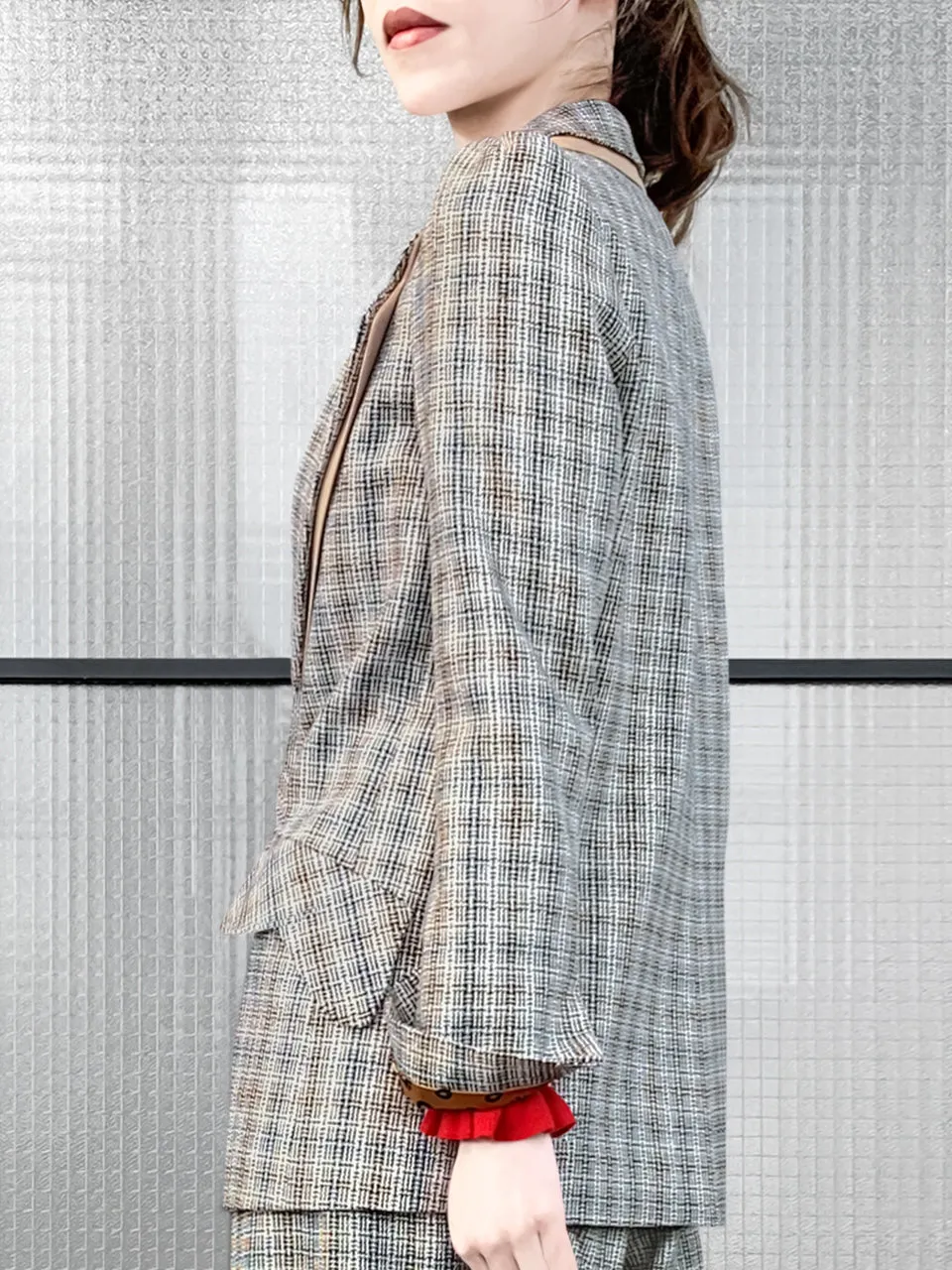 Surprise Sale! Classic Plaid Woollen Silk Blended Tailored Jacket