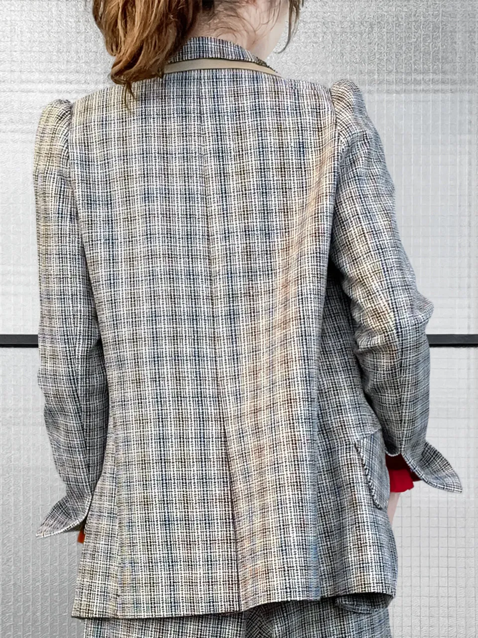 Surprise Sale! Classic Plaid Woollen Silk Blended Tailored Jacket
