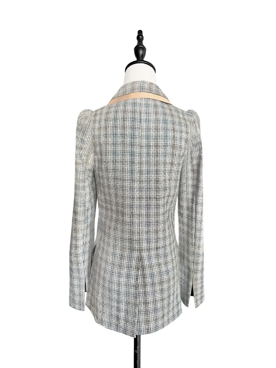 Surprise Sale! Classic Plaid Woollen Silk Blended Tailored Jacket