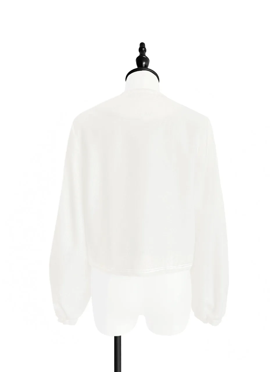 Surprise Sale! Ivory White Balloon Sleeve Button Front Wool Blend Jacket!