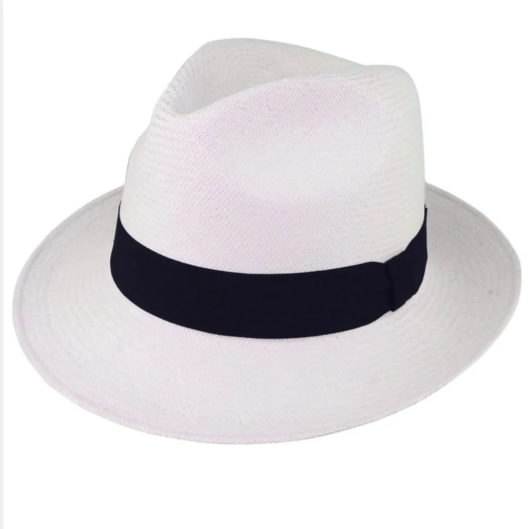 Teddy King Fedora - Panama Brisa #3 - 6cms Brim - Bleach - Size 55cms
