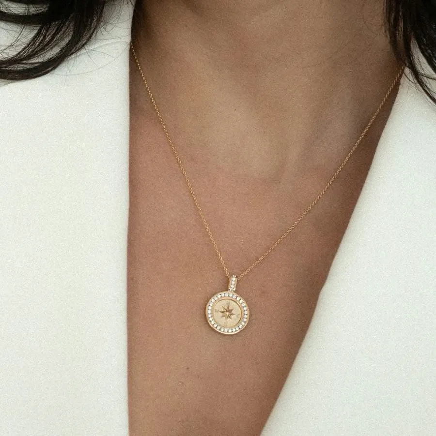 The Compass Diamond Pendant Necklace