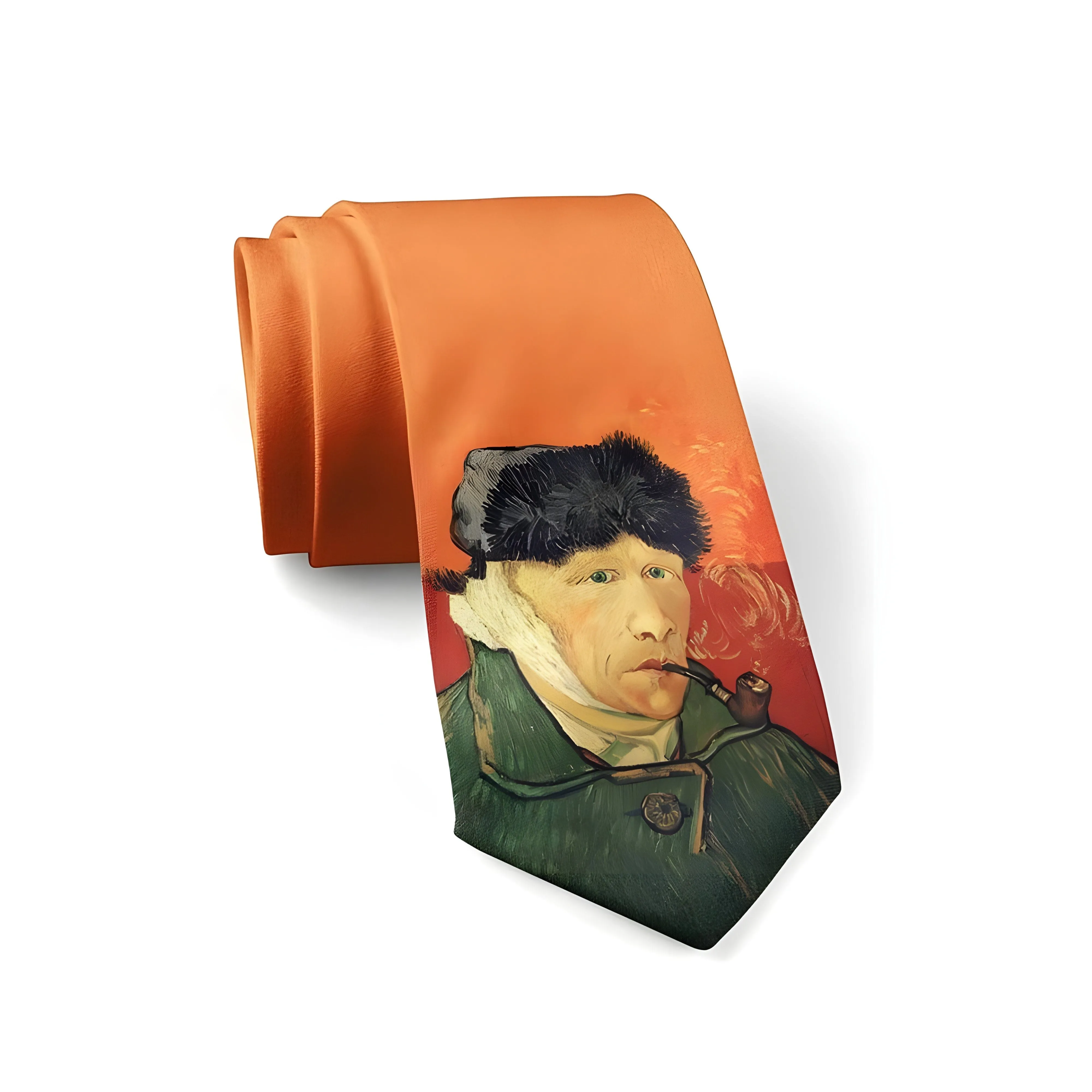 The Van Gogh Portrait Neck Tie - Orange