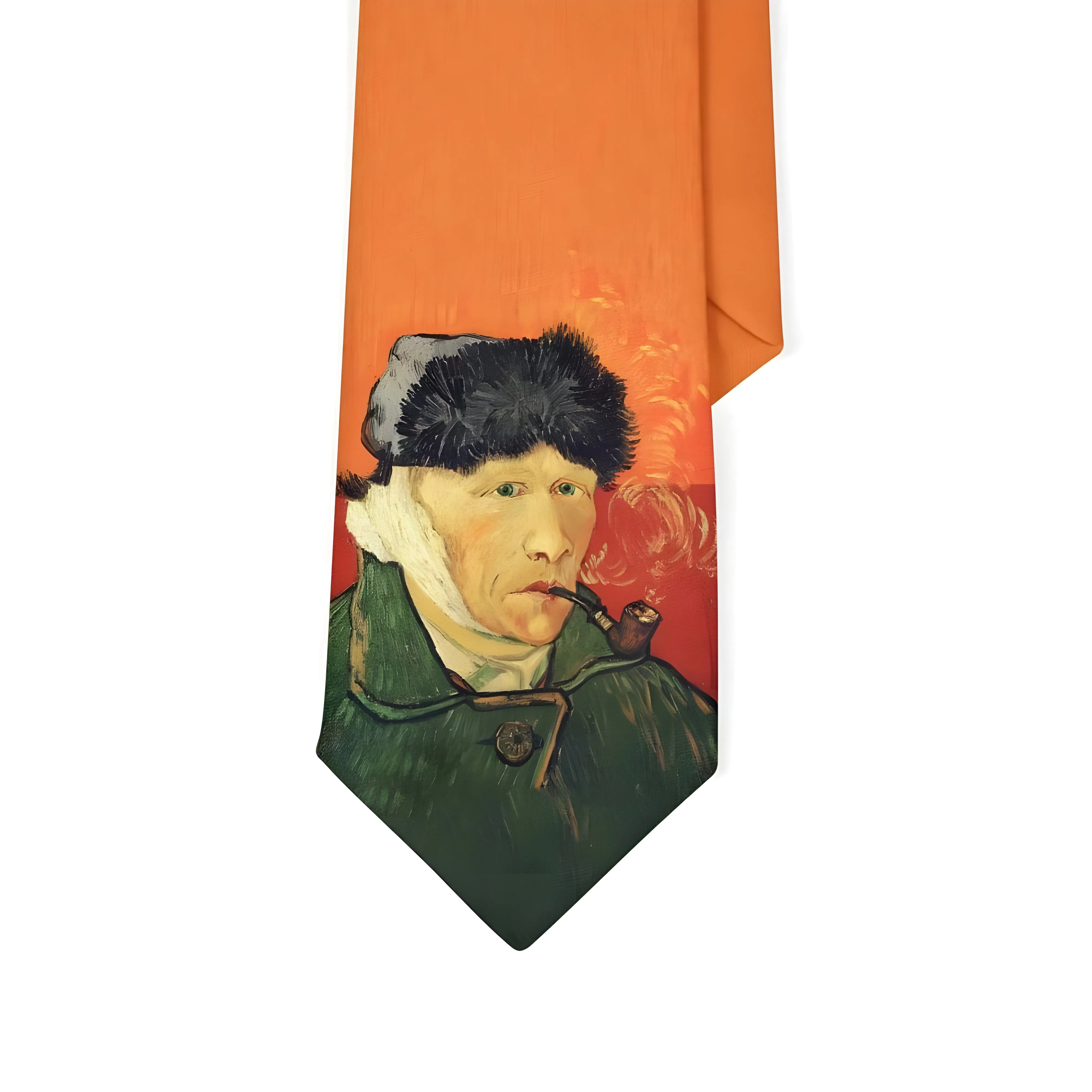 The Van Gogh Portrait Neck Tie - Orange