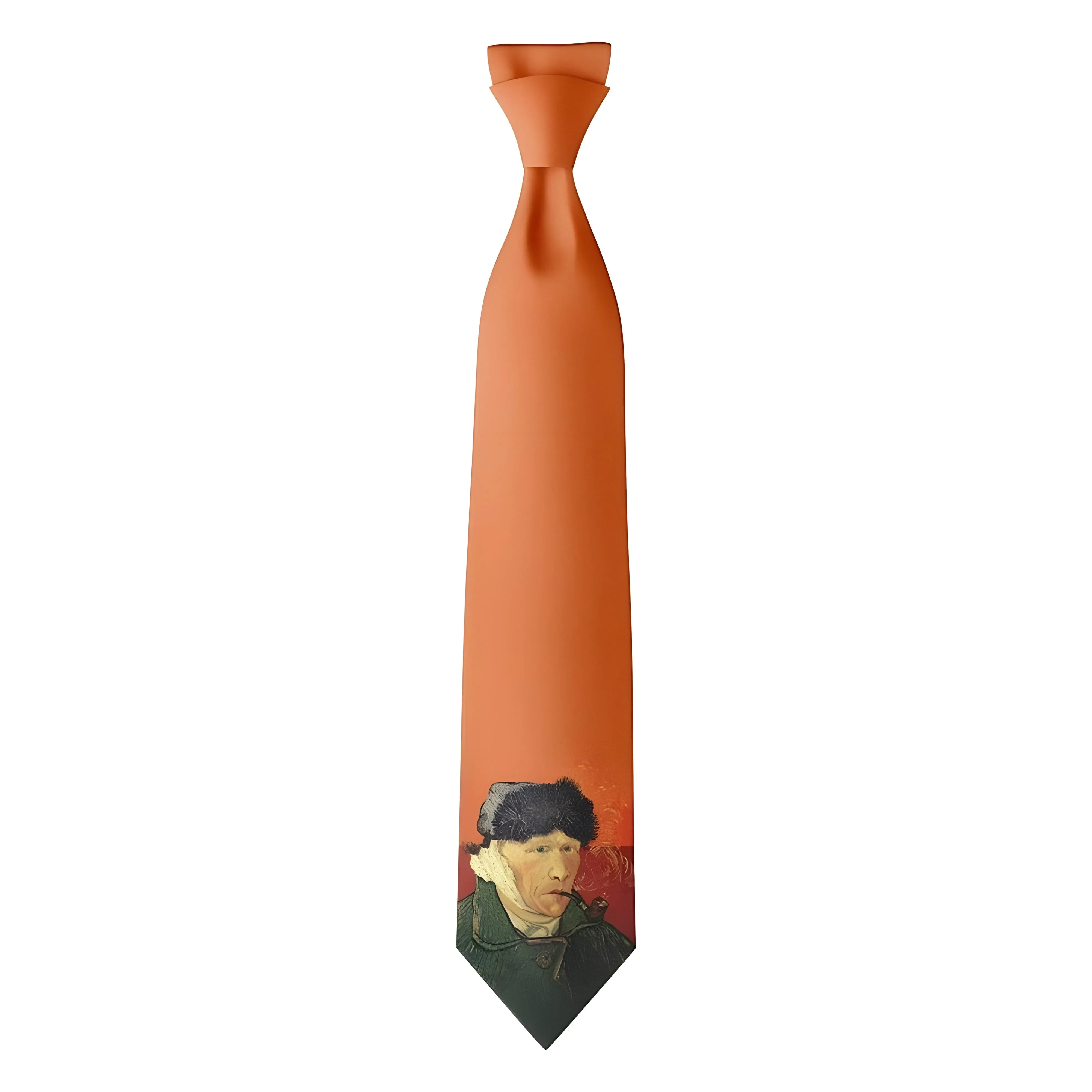 The Van Gogh Portrait Neck Tie - Orange