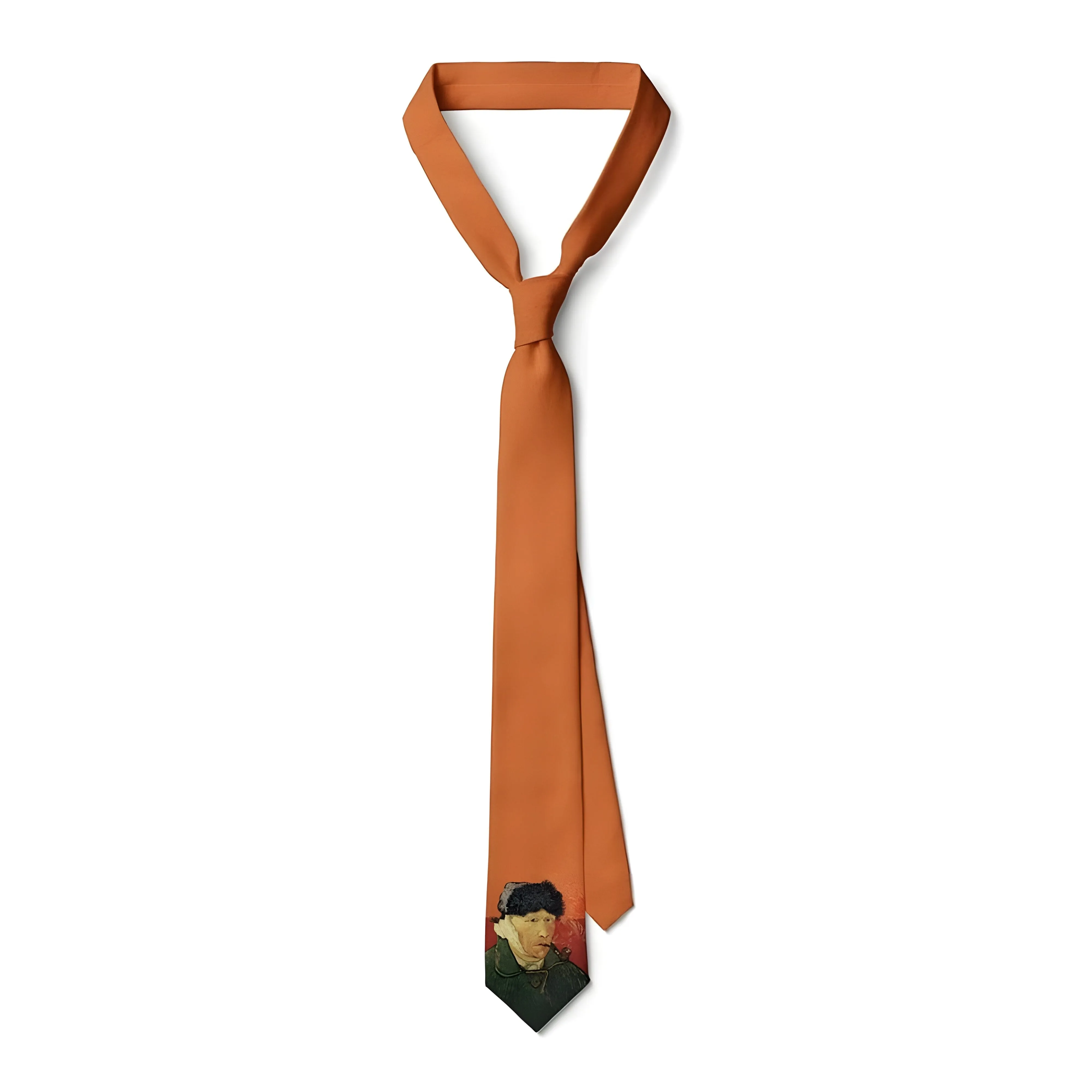 The Van Gogh Portrait Neck Tie - Orange